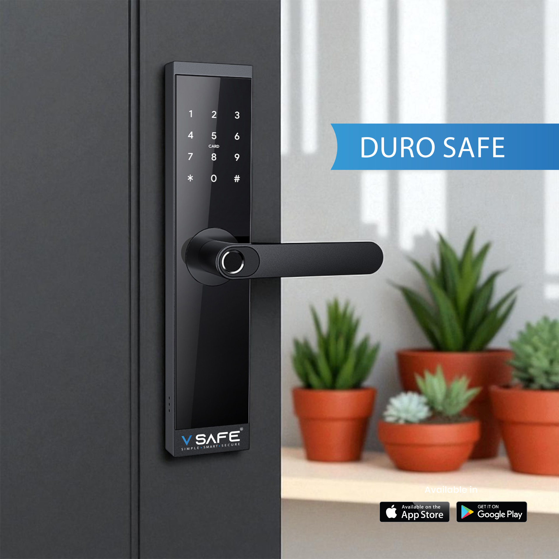 V SAFE Duro Safe smart door lock — front view